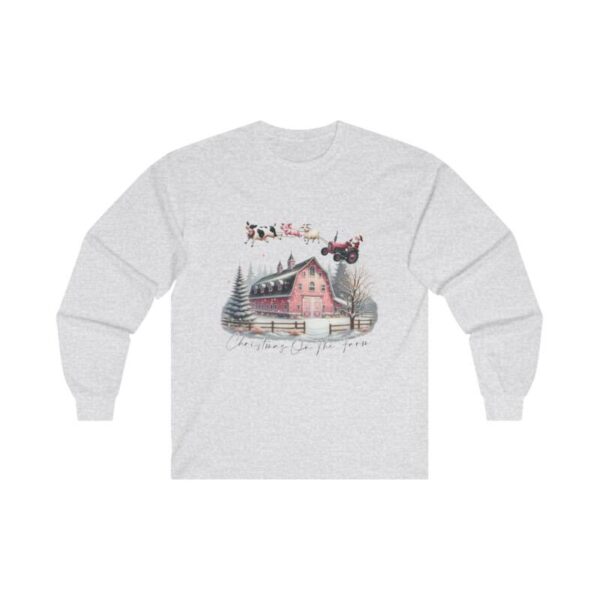 Farm Christmas Cotton Long Sleeve Tee - Image 3