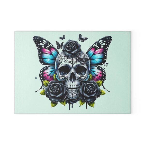 Butterfly Skull Glass Cutting Board - Image 2