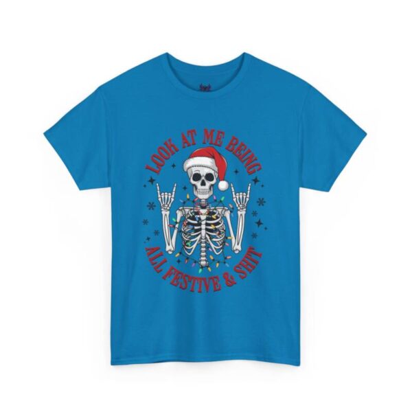 Festive skeleton  Heavy Cotton Tee - Image 4