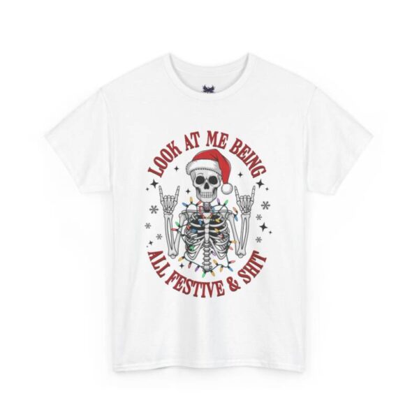 Festive skeleton  Heavy Cotton Tee - Image 2