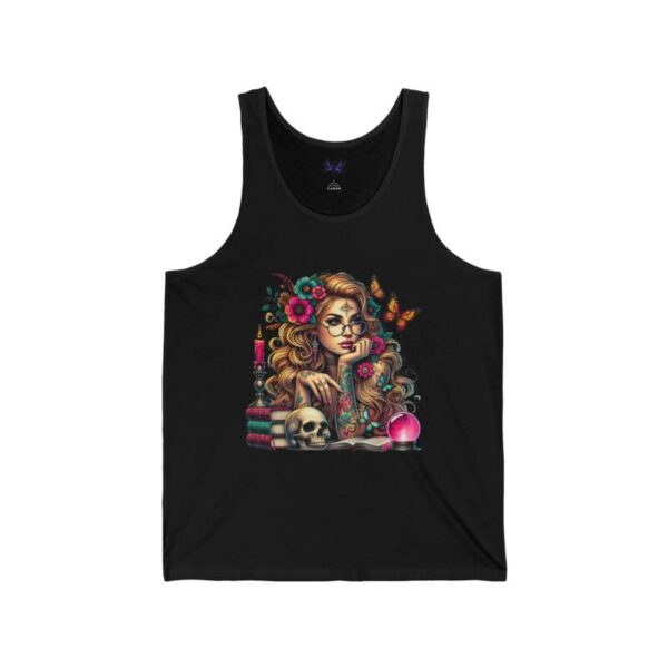 Tank Top - Tattooed Witch with  Books Design - Image 2