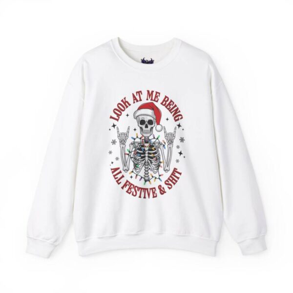 Festive Skull Crewneck Sweatshirt - Image 2