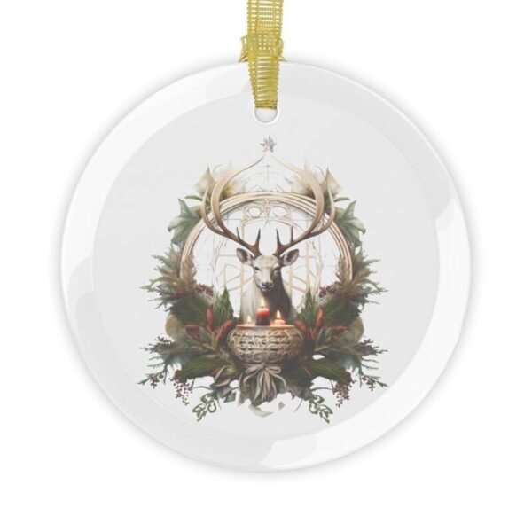 Winter Deer Glass Ornaments