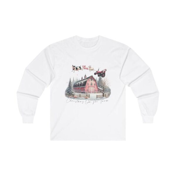 Farm Christmas Cotton Long Sleeve Tee - Image 2