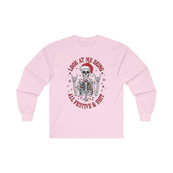 Festive Skull Cotton Long Sleeve Tee