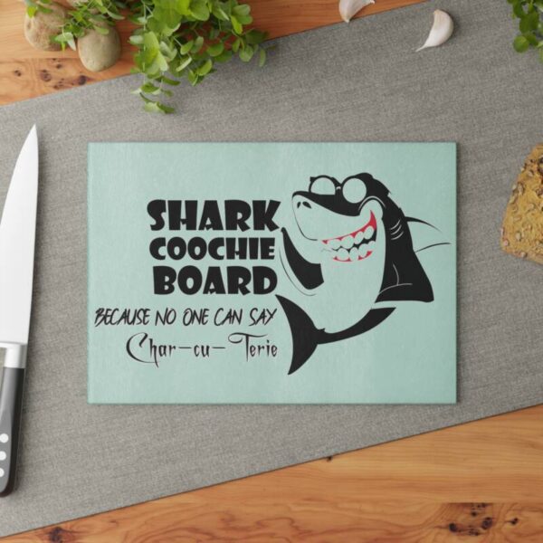 Shark Coochie 2 Glass Cutting Board - Image 2