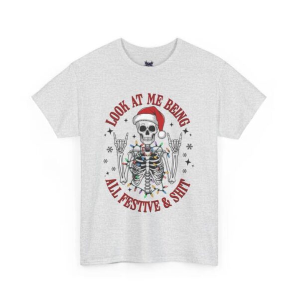 Festive skeleton  Heavy Cotton Tee - Image 3