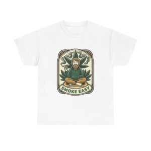 Smoke Easy T-Shirt - Retro Cannabis Leaf Stoner Graphic Tee